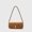 Brown, variant on Elegant Suede Red Baguette Shoulder Bag, Gold Metal Clasp Party Dating Underarm Daily Purse for Women