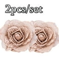 thumbnail image 2 of LINASHI 2pcs/4pcs Vintage Rose Magnetic Curtain Tieback Flower Curtain Holdback Window Curtain Decorative Buckle for Home Office Cafe Balcony, Coffee, 2 of 4