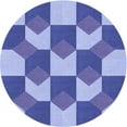 thumbnail image 1 of Ahgly Company Machine Washable Indoor Round Transitional Blue Area Rugs, 5' Round, 1 of 7