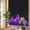 Purple, variant on Green Flames Window Privacy Film, Neon Style Black Background Stained Glass Rainbow Film Decorative Window Clings, Static Cling Sun Blocking Stickers 17.7" x 39.3"
