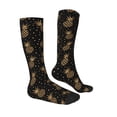 thumbnail image 3 of Easygdp Gold Glitter Pineapples Fashionable Adult Sockings&Sports Sockings&Breathable Sockings, Non-Pilling,Contrasting Color Design, 3 of 9