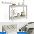 thumbnail image 4 of Dextrus 38.3" Farmhouse Entryway Table, Wood Outdoor Console Table with Storage Shelves, Gray, 4 of 7