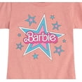 thumbnail image 3 of Barbie - Barbie Logo 70S Stars - Girls Fitted Short Sleeve Graphic T-Shirt, 3 of 5