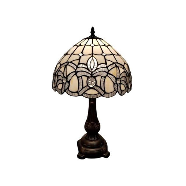 Amora Lighting AM281TL12B Lampe de Table à Motif Floral de Style Tiffany