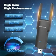 Wonlink 1300Mbps WiFi Adapter for PC,2.4G/5.8G Wireless Network Dongle USB Wifi Adapter for Win10/11