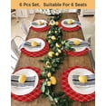 thumbnail image 4 of 13 Inch Round Placemats Set of 4, Red White Stripes Non Slip Heat Insulation PP Table Mats, Simple Geometric Modern Monochrome Washable Place Mats for Kitchen Dining Party Table Decor, 4 of 7