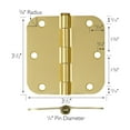 thumbnail image 3 of Design House 10-Pack 3.5" H x .625" Radius Butterfly Interior/Exterior Door Hinges, Satin Brass, 3 of 16