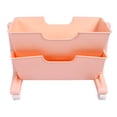 thumbnail image 2 of Movable Bookshelf Cart Double Layer Holder With Wheels Modern Stylish Design Magazines Files Album Recipe Book Storage Organizer For Sofa End Bed Beside, 2 of 8