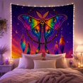 thumbnail image 2 of Vibrant Luna Moth Against a Starry Night Sky, Mystical Psychedelic for Nature Lovers, Cosmic Wall Decor, Housewarming Gift, Tapestry Wall Hanging for Bedroom and Living Room, 2 of 7