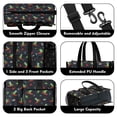 thumbnail image 3 of Teacher Tote Bag,Black Dinosaurs Space Surfing Pattern Teacher Utility Tote Bag,Large Work Tote Bags for Women with Multiple Pockets,Top Zipper Closure,13.8x10.6x6.7 Inch, 3 of 5