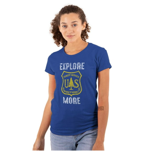 Explore More National Forest Service Women's T Shirt Ladies Tee Brisco Brands M