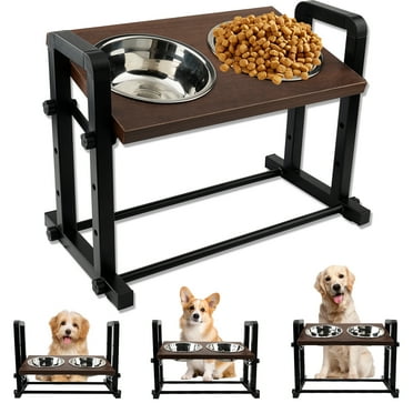 WEPSEN Elevated Dog Bowls,3 Heights Adjustable Raised Dog Bowl with 2 Stainless Steel Bowls, Tiltable Non-Slip Feeding Bowls with Metal Stand for Small and Medium Breed Dogs