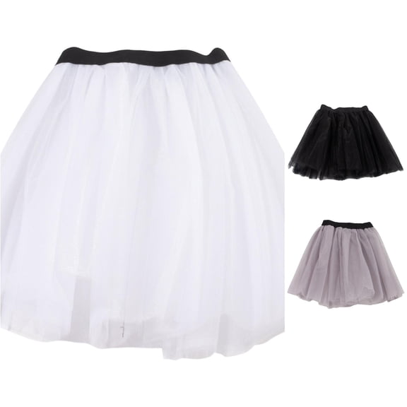 QTSHPN Ballet Skirt Girls Pommel Three Lined Ballet Dance Tutu Fashion Outfit Girl's Skirts White One Size