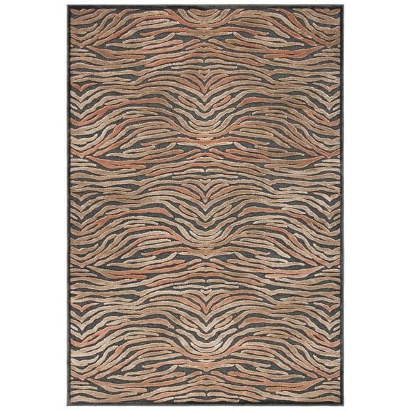 SAFAVIEH Paradise Travis Animal Area Rug, Soft Anthracite, 5'3" x 7'6"