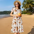 thumbnail image 4 of Vsdgher Écureuil pour Femmes Été 2025 Robes Midi Maxi Décontractées Légères Manches Courtes Col Rond Robe de Plage, 4 of 6