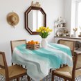 thumbnail image 3 of Teal Grey Ombre Table Cloth Waterproof Tablecloths, Abstract Art Oil Painting Modern Tablecloth Dining Table Cover for Kitchen Party Tabletop Outdoor, Square Tablecloth 54x54 Inch, 3 of 9