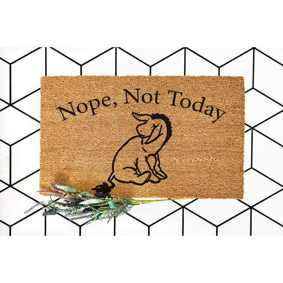 Doormat Nope, Not Today Welcome Mat Funny Doormat New Homeowner Front (18" x 30") #5550