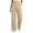 Khaki, variant on Women's Sweatpants Wide Leg Sweat Pants with Pockets Solid Color Foldover Waistband Drawstring Pants Warm Lounge Pant