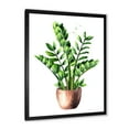 thumbnail image 2 of Designart 'Zamioculcas Tropical Plant With Green Leaves On White' Traditional Framed Art Print, 2 of 4