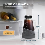 Ovalware Cold Brew Coffee/Tea Maker 1.0L RJ3 Borosilicate Glass Carafe Stainless-Steel Filter