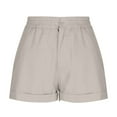 thumbnail image 5 of uublik Women's Shorts Super Soft Jean Shorts Casual Summer Beige, 5 of 5