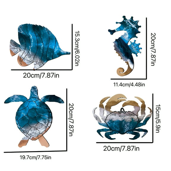 LAMIRO Sea Life Wall Decor Decorate for Bedroom Iron Office