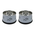 thumbnail image 7 of Dog Bowls Stainless Steel Non-Tip Keep Dry Long Ear Breed Food Water Dishes 30oz, 7 of 7