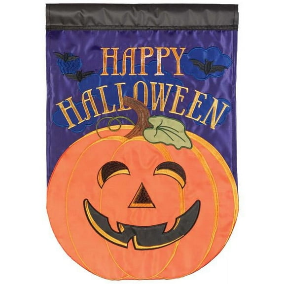 Magnolia Gardens M001640 29 x 42 in. Happy Halloween Jackolanern Polyester Garden Flag - Large