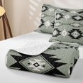 thumbnail image 4 of Erosebridal Gothic Damask Twin Quilt Set, Southwestern Geometric Twin Coverlet Set, Sage Green White Black 2 Pieces, 1 Bedspread and 1 Pillowcase, 4 of 7