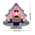 thumbnail image 3 of Stylish Metal Hanging Christmas Tree Wind Spinner - Festive Zigzag Patterns with Wreath & Candle Design for Garden Decor, 3 of 7