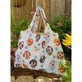 thumbnail image 6 of Wrapables Large Foldable Tote Nylon Reusable Grocery Bags, Stylish Doggies, 6 of 7