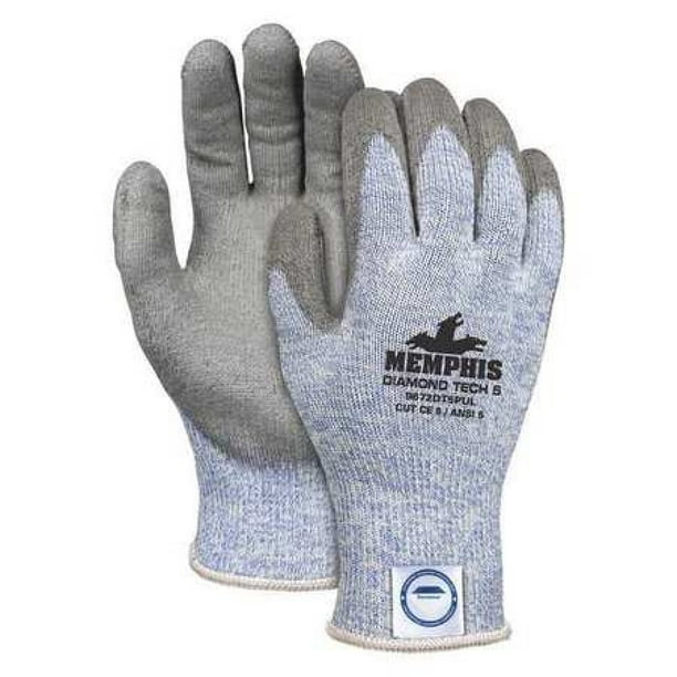 MCR SAFETY 9672DT5PUXL Cut Resistant Coated Gloves, A5 Cut Level