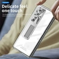 thumbnail image 4 of Dteck Case Compabile With Samsung Galaxy Z Fold3 2021, Hard PC Shell with Magnetic Hinge Plating Shell & Kickstand Tempered Film High-defintion Translucent Case for Samsung Galaxy Z Fold3, Silver, 4 of 7