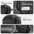 thumbnail image 3 of Keybudz Element - Funda de Carga Impermeable para Apple AirPods Pro 2, Funda Protectora de Material Reciclado, IP68, Resistente al Polvo y al Agua, Color Negro, 3 of 5