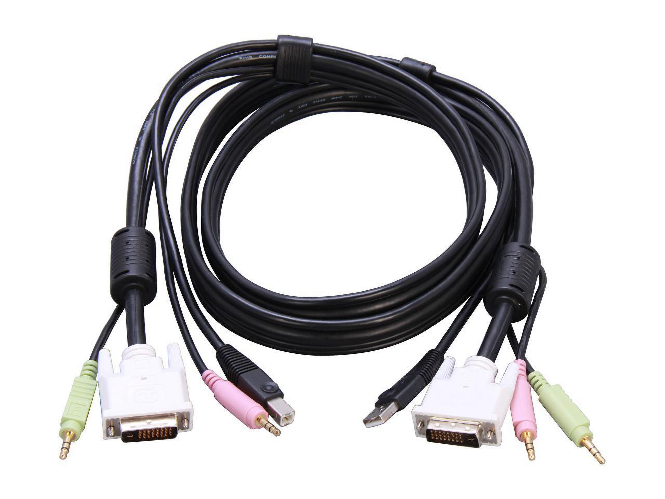 StarTech 4-in-1 USB Dual Link DVI-D KVM Switch Cable with Audio and Microphone, 6', Black - image 2 of 3