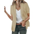thumbnail image 3 of Capreze Womens Short Sleeve Blazers Open Front Work Office Jackets Blazer Fake Pocket, 3 of 5