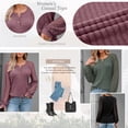 thumbnail image 2 of SUNBS Womens Tops Hollow-Out Lace Crewneck Blouses Fashion Casual Long Sleeve Shirts, 2 of 9