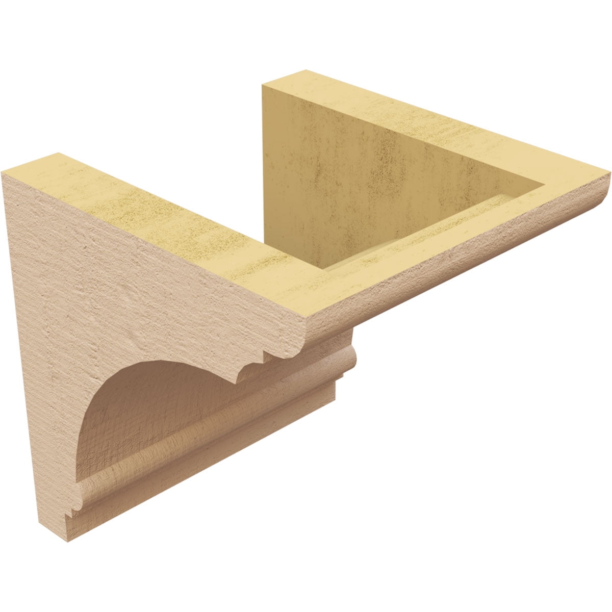 6"W x 6"D x 6"H Wide Hughes Rough Cedar Woodgrain TimberThane Corbel, Primed Tan