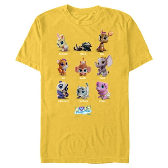 Disney Junior T.O.T.S. Characters - Short Sleeve Blended T-Shirt for Adults -Customized-Yellow