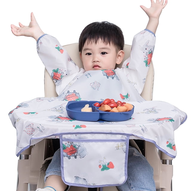Babero De Alimentación De Bebé Impermeable Ajustable Con Gancho Y Lazo Babero De Manga Larga Para Niños Pequeños S Conejito De Fresa