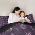 thumbnail image 5 of Feelyou Purple Mandala Damask Queen Comforter Set, Gothic Skeleton Bedding Set, 3pcs, 5 of 8