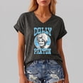 thumbnail image 2 of JCCXIN Vintage Dolly Shirt, Womens Country Music T-Shirt, Parton Memorial Graphic V Neck Tees, 2 of 5