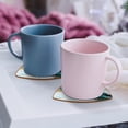 thumbnail image 6 of HemaKayy Set of 6 Decorative Coasters for Drinks, Waterproof Leather Drink Coaster with Double Side Non-Slip Surface for Cup Kitchen Home Housewarming Gift, Rectangle 4" - Abstract Marble Texture, 6 of 7