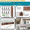 thumbnail image 3 of Wall Mounted Coat Rack 31.5'' Wooden Burnt Brown Plate with 8 Black Tri Hooks, Heavy Duty Metal Coat Hooks for Entryway Bathroom Decor, 3 of 7