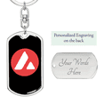 thumbnail image 2 of Avalanche (AVAX) Crypto-Monnaie Acier Inoxydable Ou 18k or Premium Pivotant Chien Tag Porte-Clés, 2 of 8