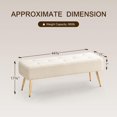 thumbnail image 2 of SSyao 44 Inch Bedroom Ottoman Bench, Upholstered End of Bed Bench with Gold Legs for Living Room Bedroom Dinning Room Entryway-Fur Ivory White, 2 of 10