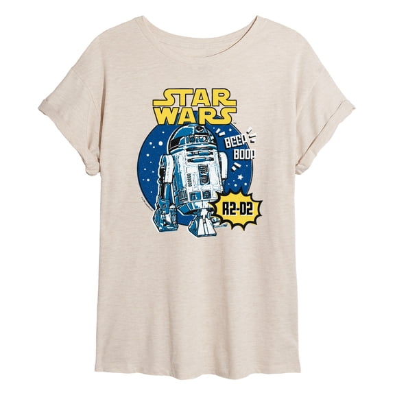Star Wars - R2 Wrapper - Juniors Oversized Graphic T-Shirt