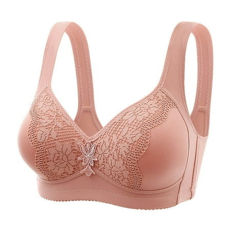 

YWDJ Seamless Bras for Women Woman Solid Color Comfortable Hollow Out Perspective Bra Underwear No Rims Hot Pink M