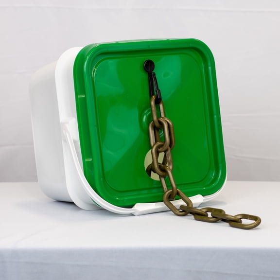 2" x 65' Khaki Gold Heavy Duty Plastic Safety Chain - Pail