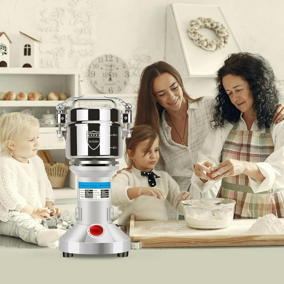 Electric Grain Mill Grinder, 304 Stainless Steel Flour Mill, 2000W High Speed Spice Grinder